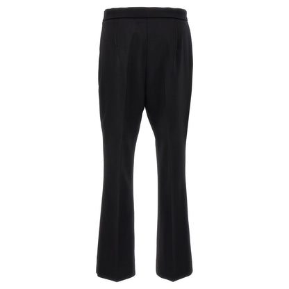 Max Mara Black Virgin Wool Cropped Pants