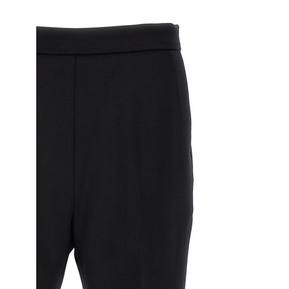 Max Mara Black Virgin Wool Cropped Pants