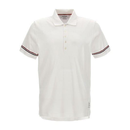 Thom Browne White Cotton Polo Shirt