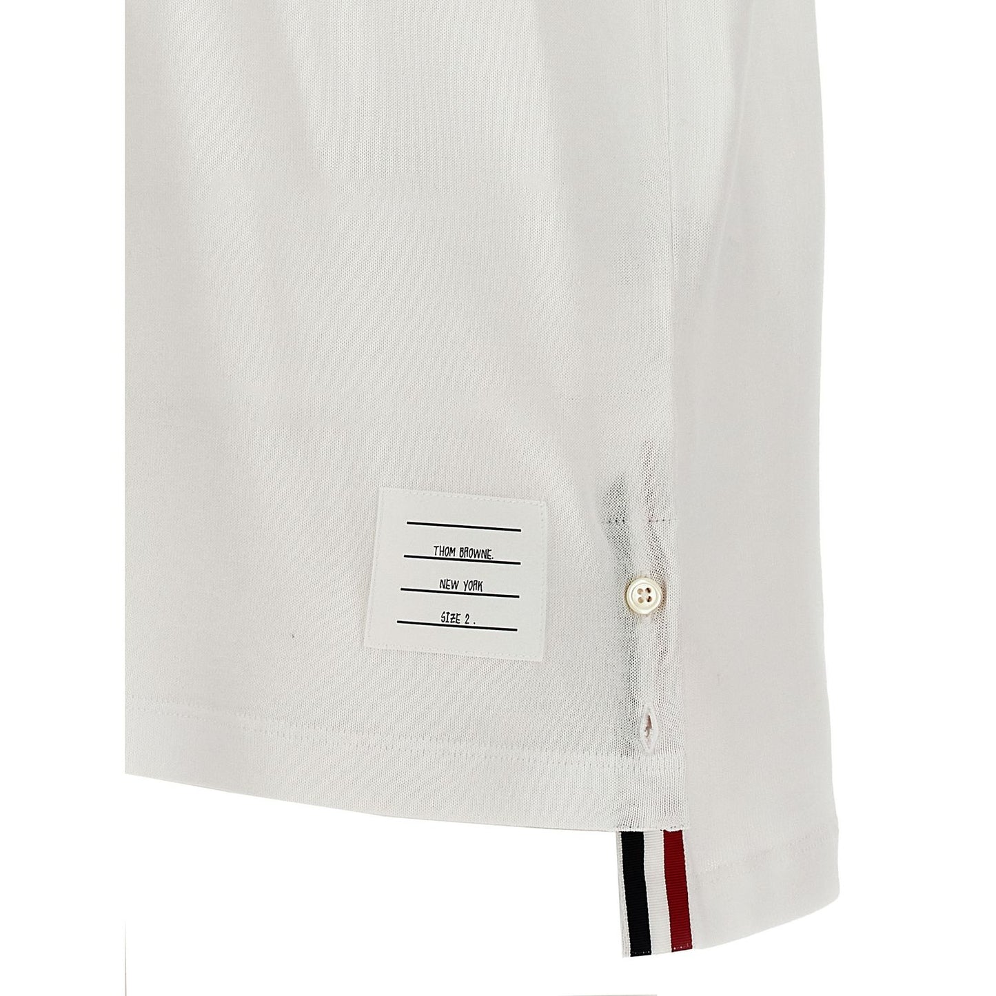 Thom Browne White Cotton Polo Shirt