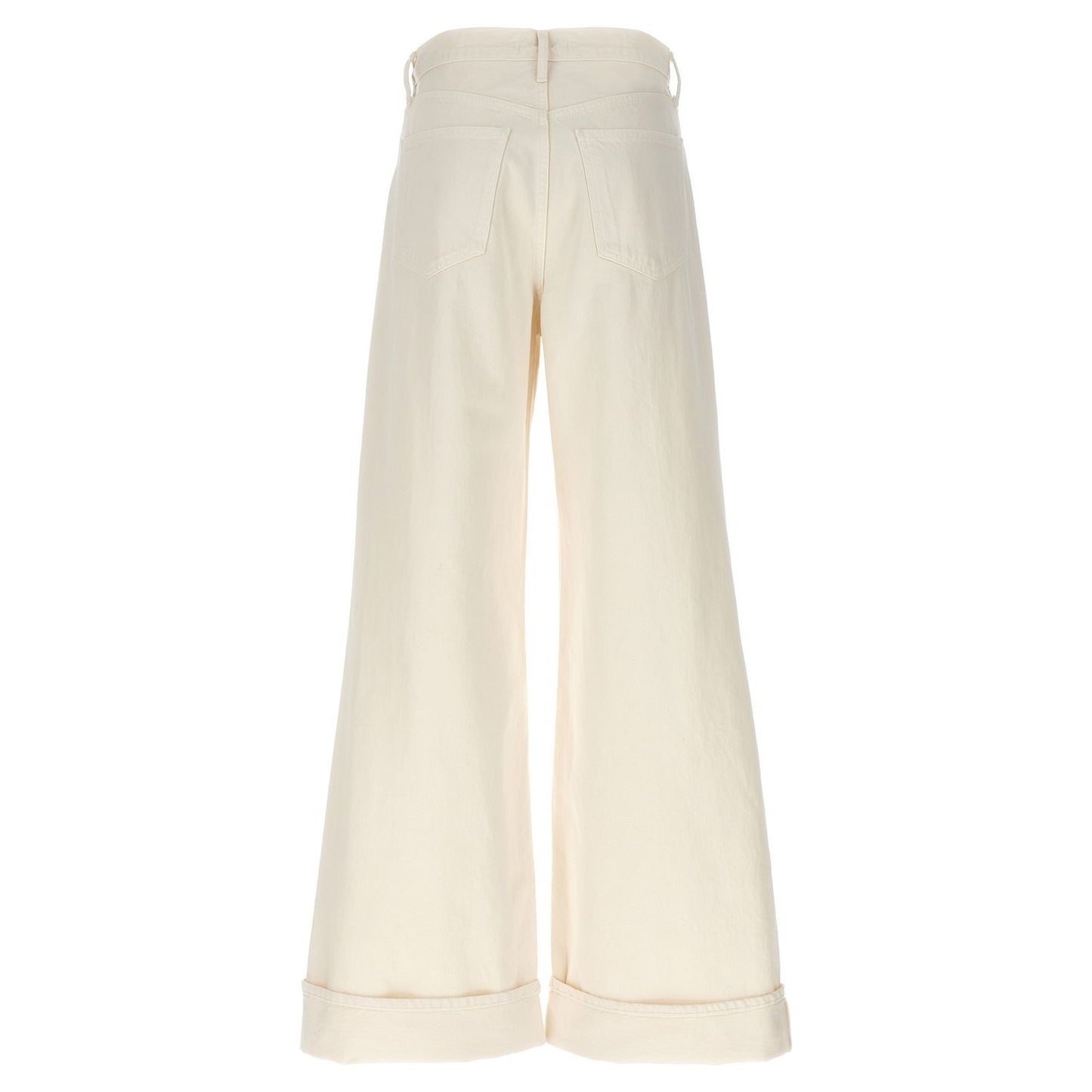 Agolde White Cotton High-Waisted Jean