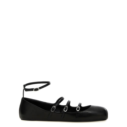 Alexander McQueen Black Calfskin Ballet Flats