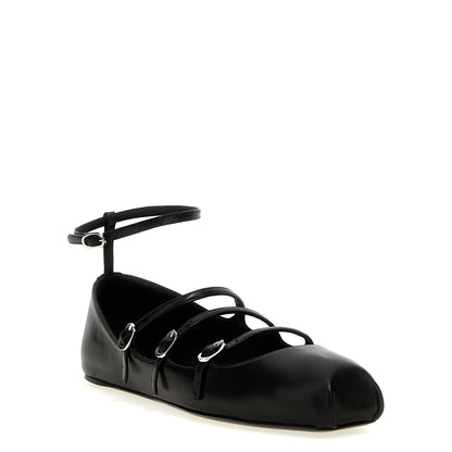 Alexander McQueen Black Calfskin Ballet Flats