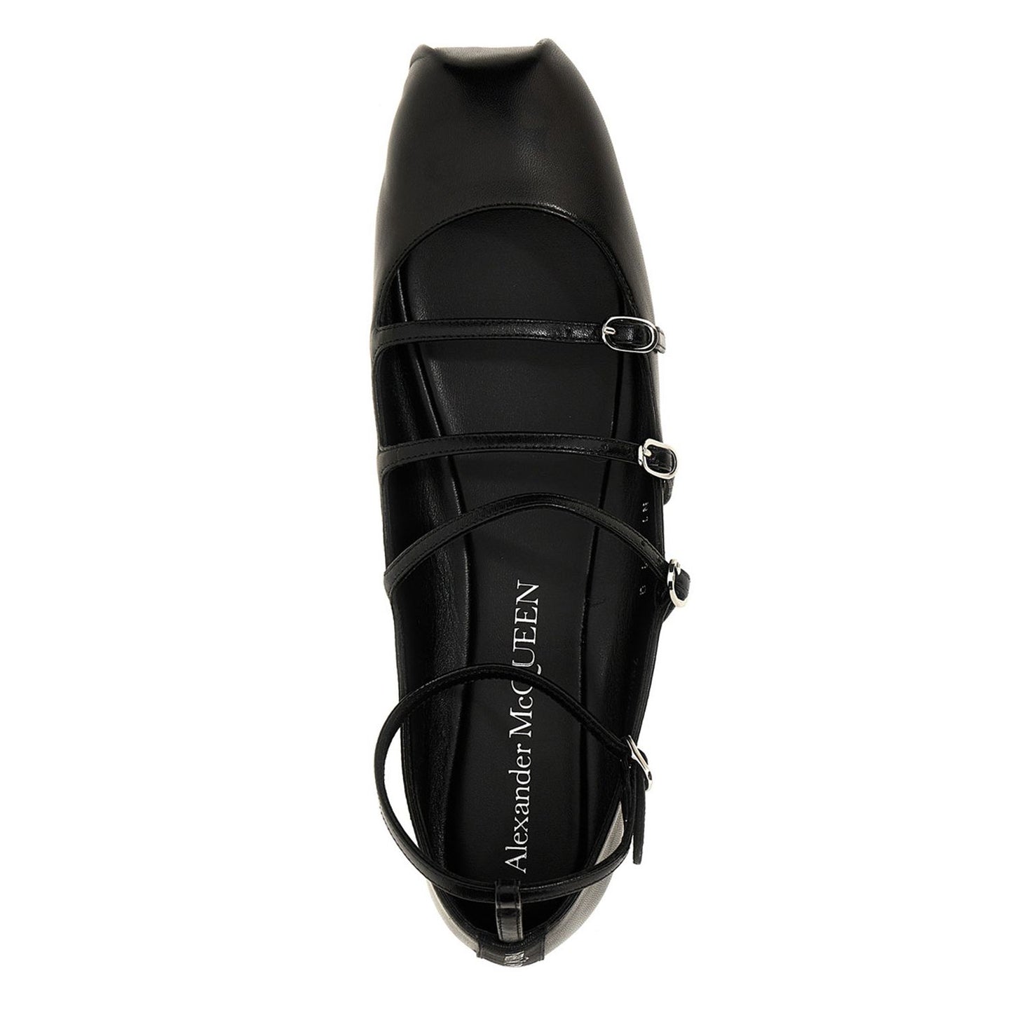 Alexander McQueen Black Calfskin Ballet Flats