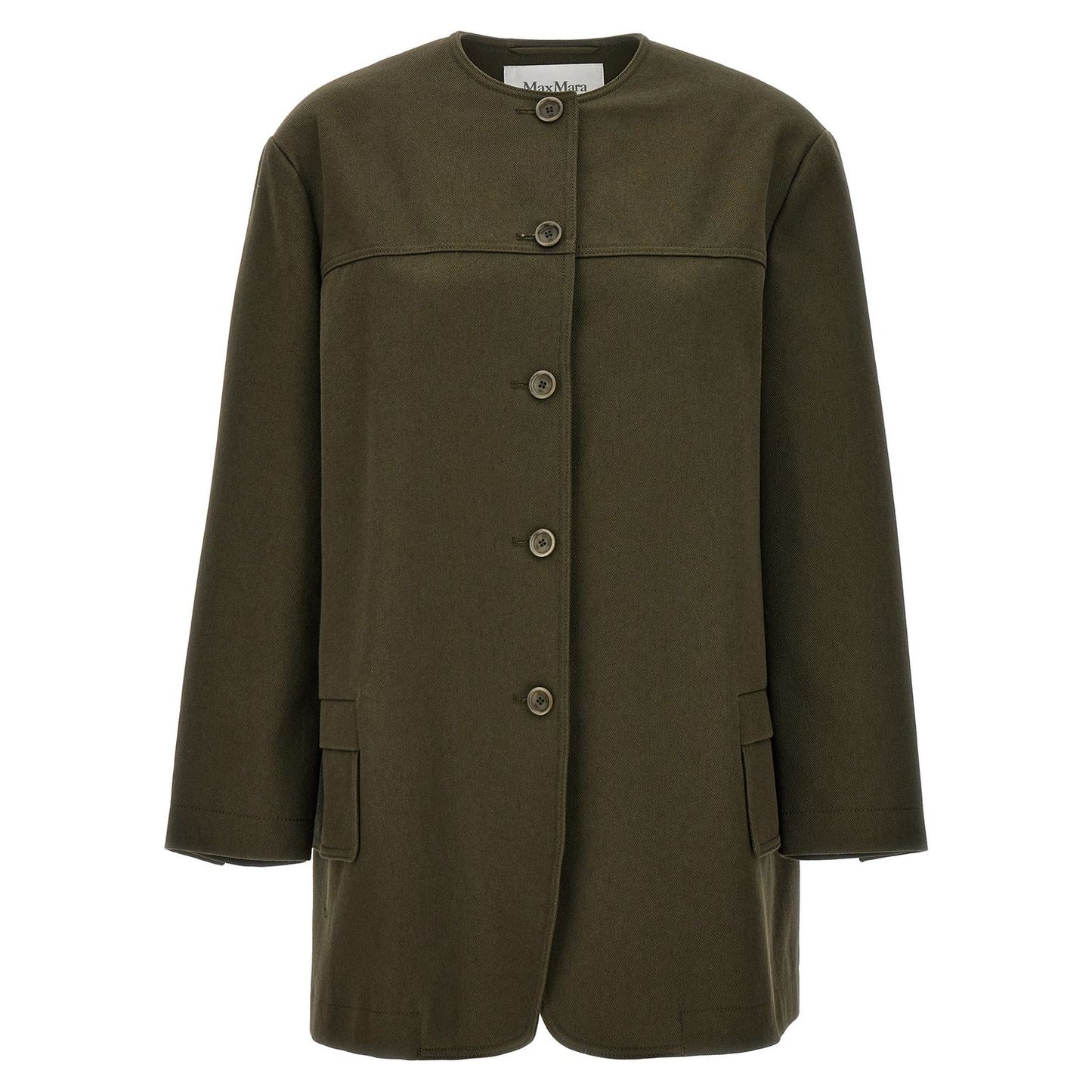 Max Mara Bicolor Cotton Full-Length Jacket