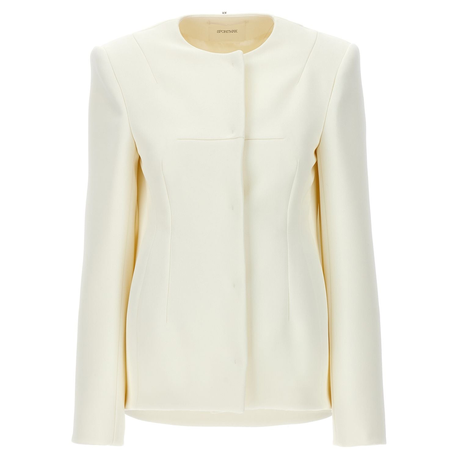Sportmax White Polyester Full-Length Jacket