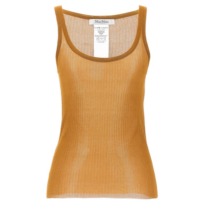 Max Mara Beige Silk Tank Tops