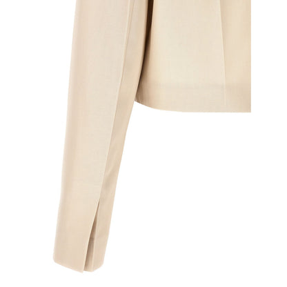Fendi Beige Wool Full-Length Jacket