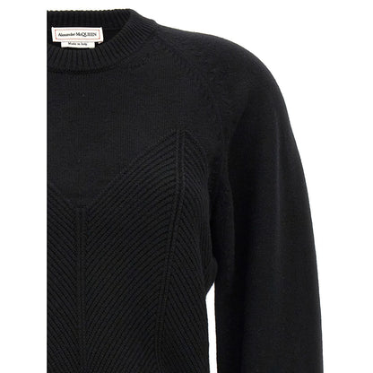 Alexander McQueen Black Wool Cardigan