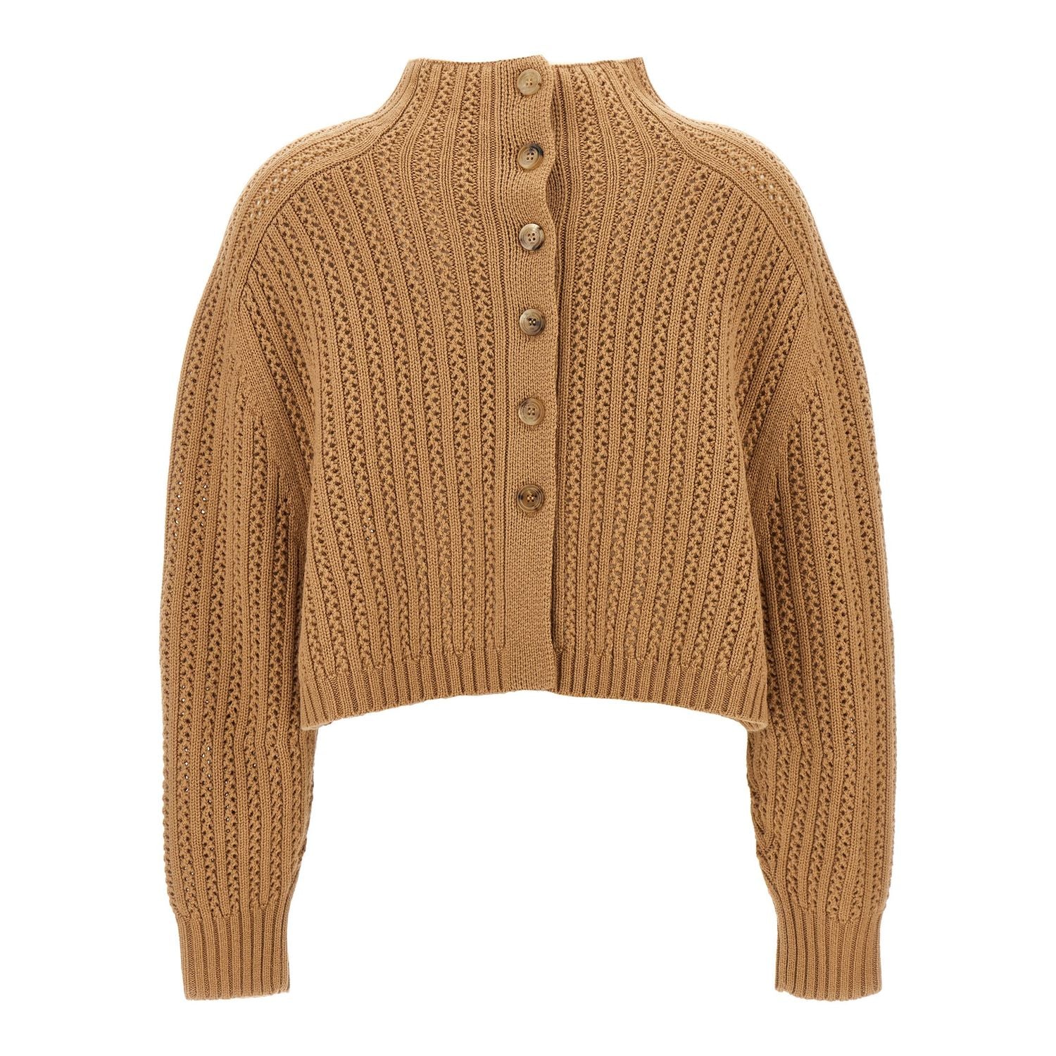 Max Mara Beige Wool Cardigan