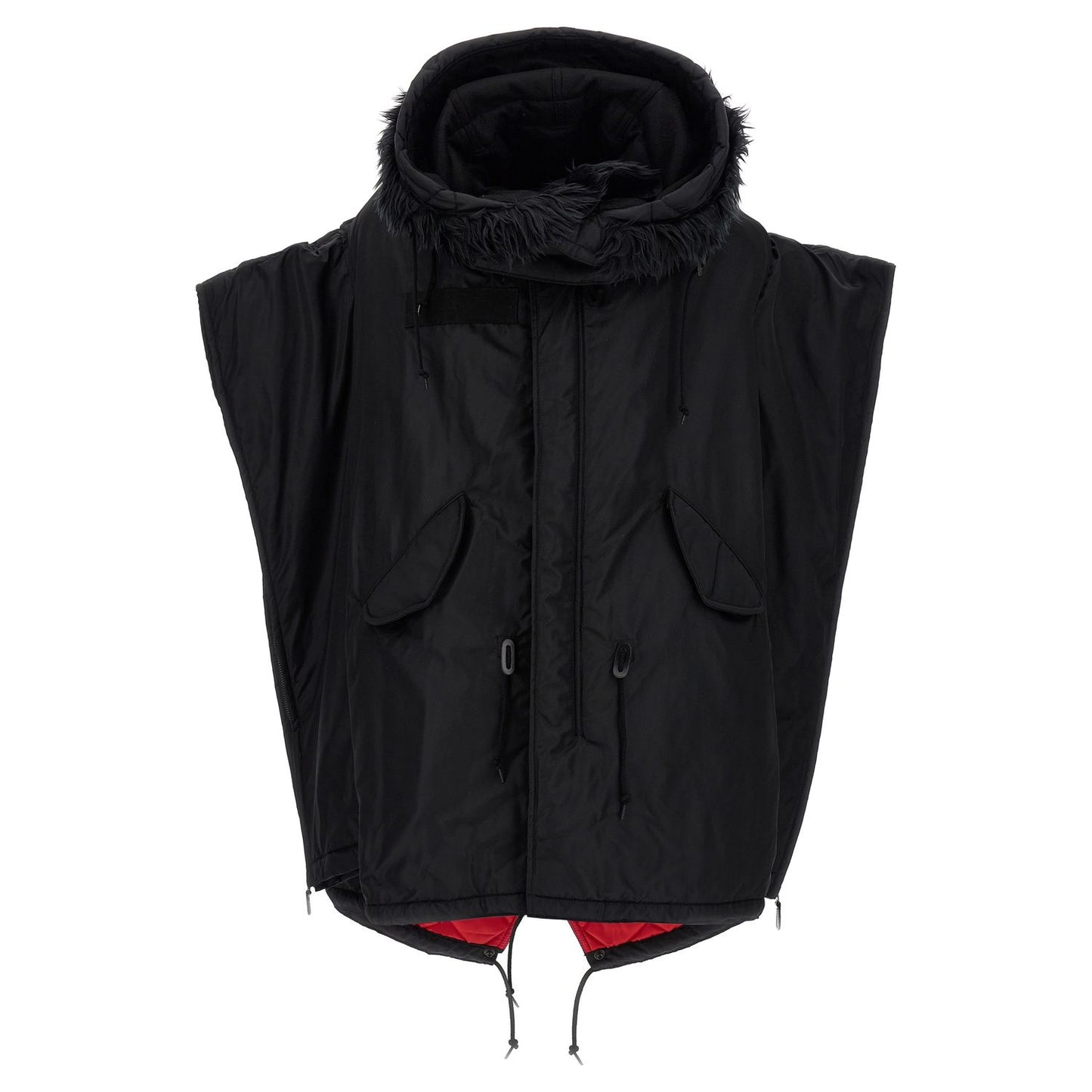 Junya Watanabe Black Nylon Full-Length Jacket