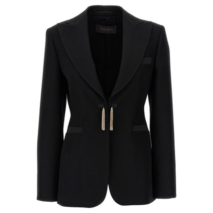 Max Mara Black Virgin Wool Blazer