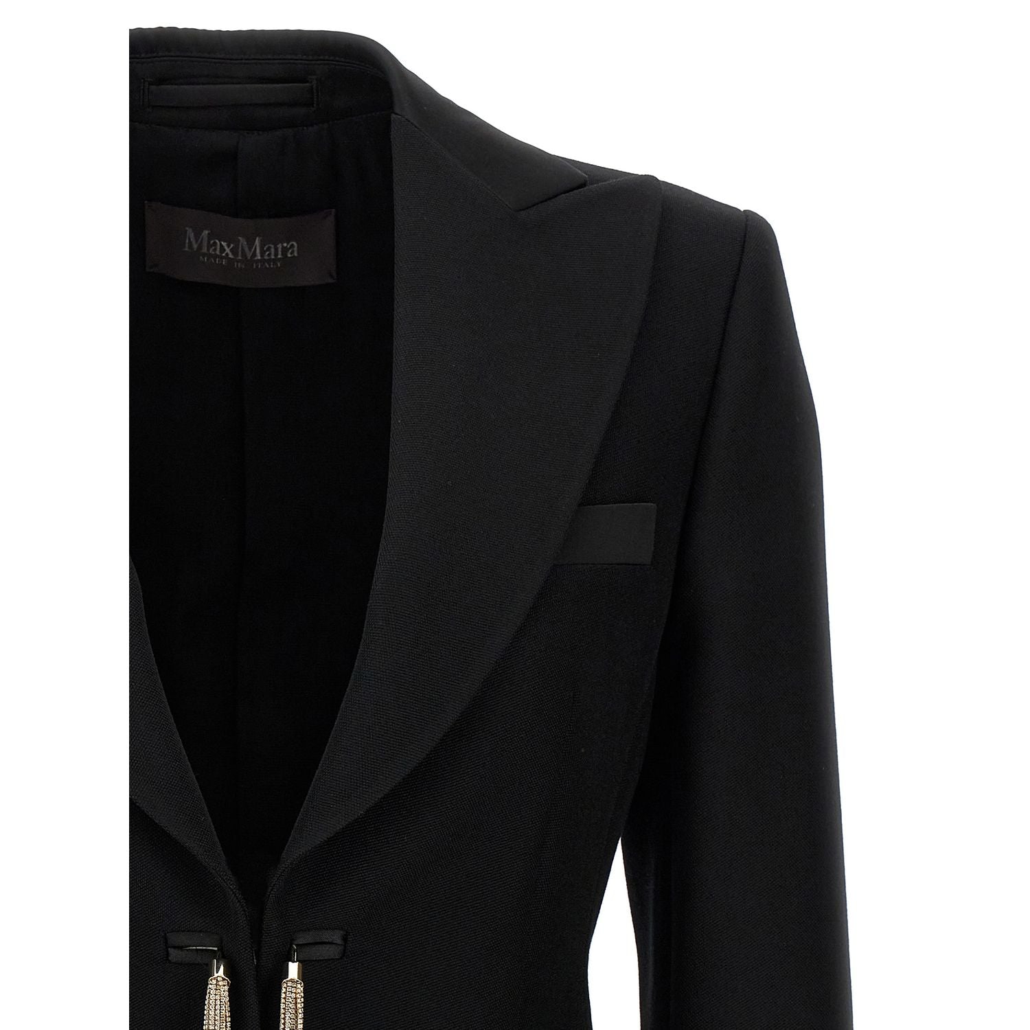 Max Mara Black Virgin Wool Blazer