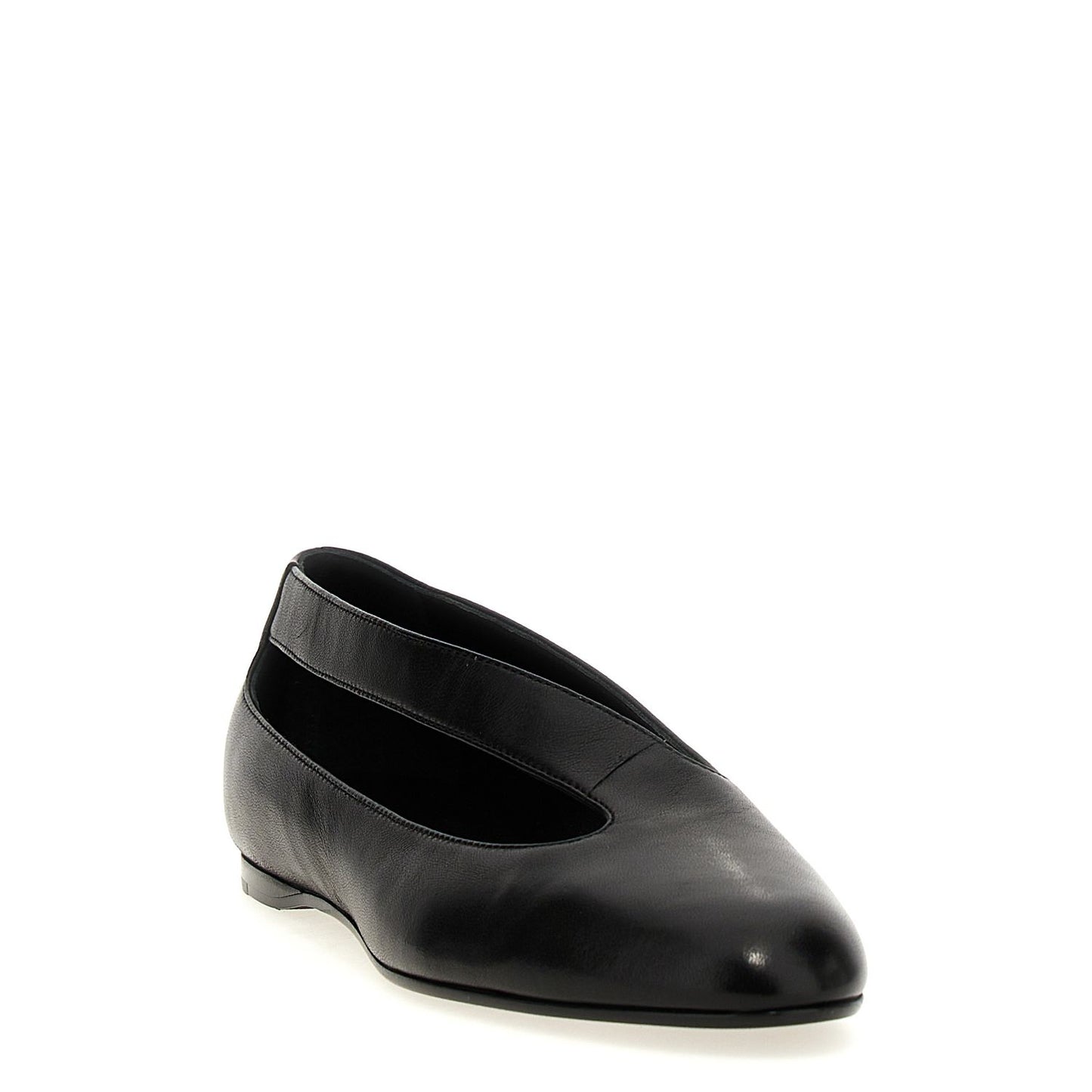 Khaite Black Lamb Leather Ballet Flats