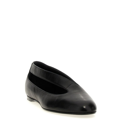 Khaite Black Lamb Leather Ballet Flats
