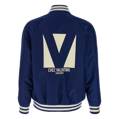 Valentino Garavani Blue Polyamide Bomber
