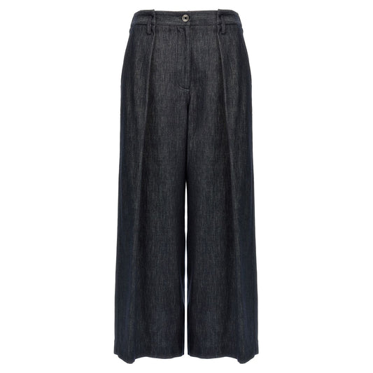 Brunello Cucinelli Blue Cotton Casual Pants