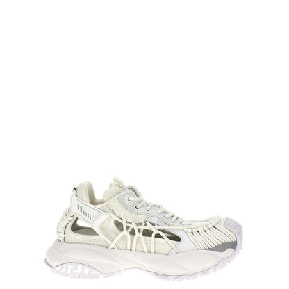 Versace White Calfskin Athletic Sneakers