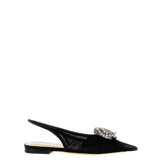 MACH & MACH Black Polyamide Ballet Flats