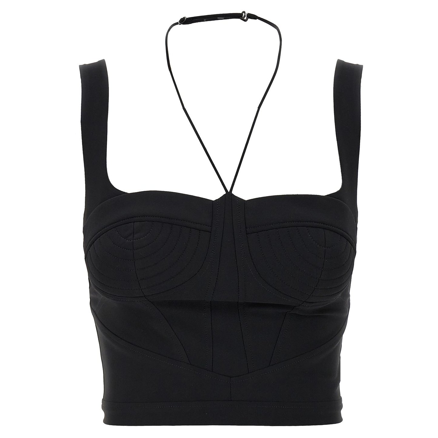 Nensi Dojaka Black Polyamide Tank Tops