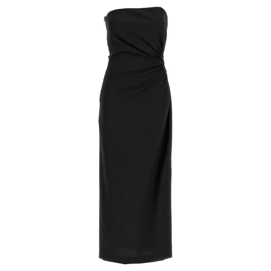 Max Mara Black Virgin Wool Long Dress
