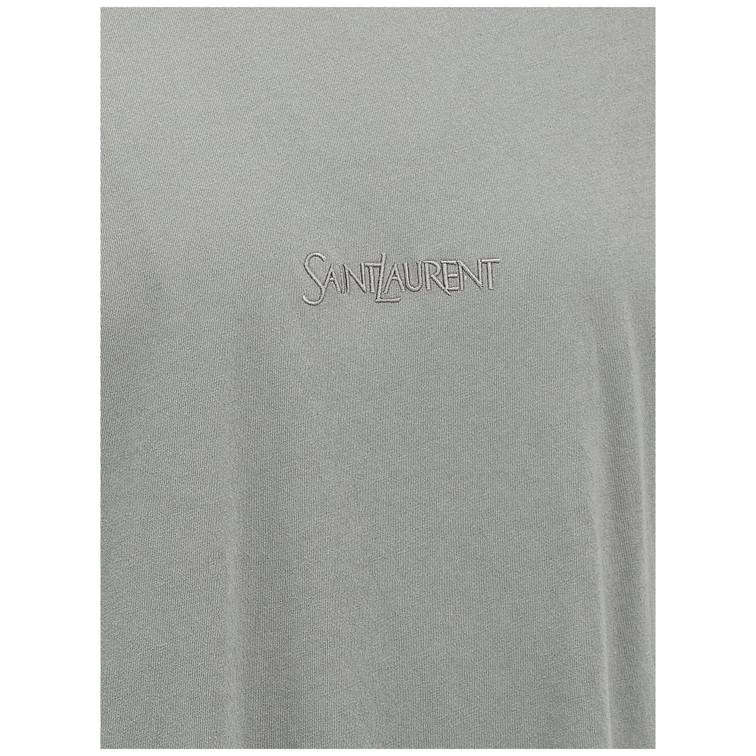 Saint Laurent Gray Cotton T-Shirt