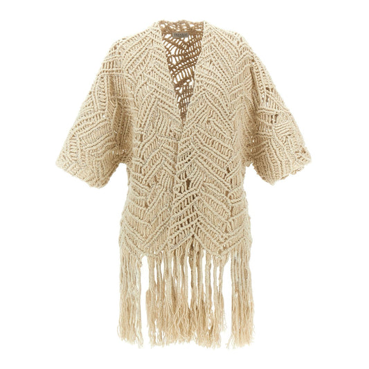 Brunello Cucinelli Beige Silk Cardigan