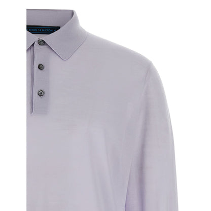 Kiton Blue Wool Polo Shirt