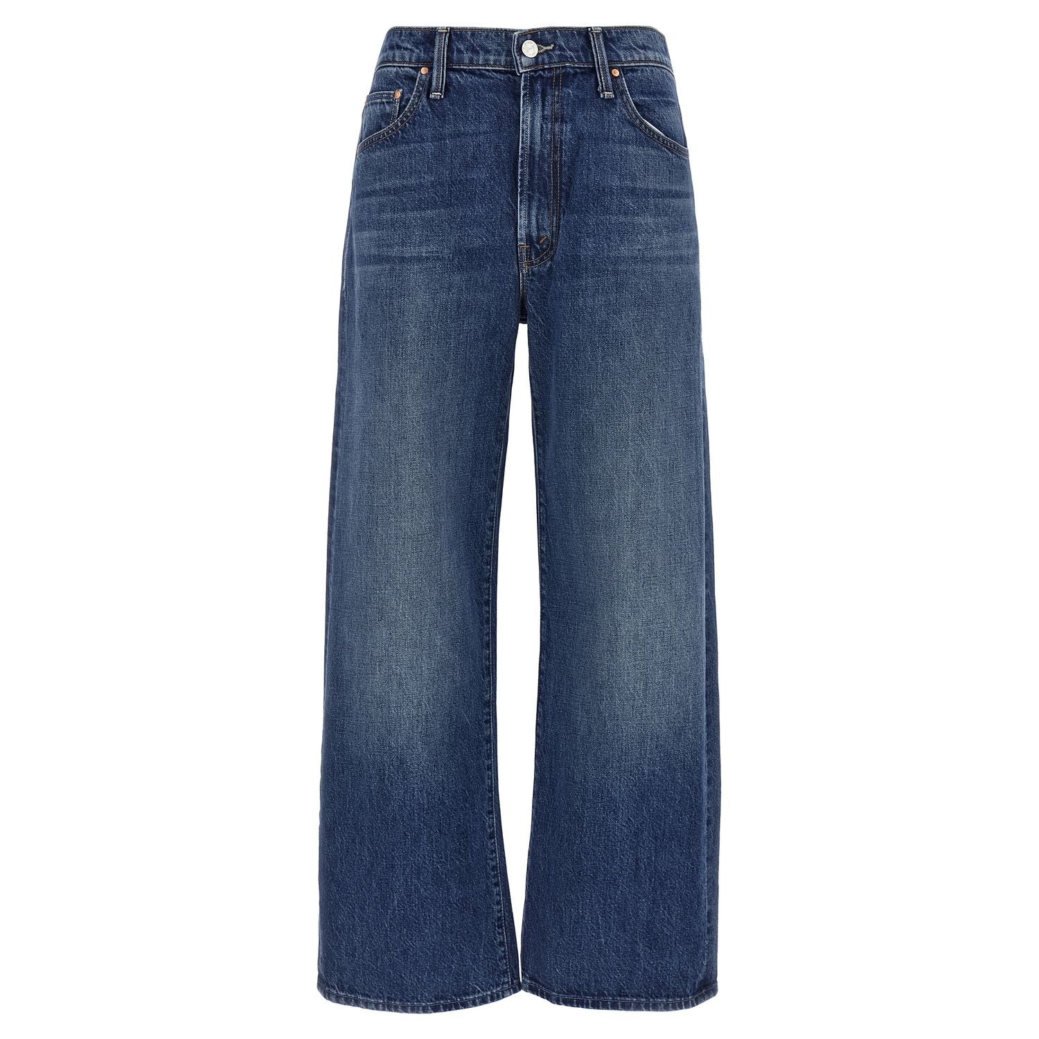 Mother Denim Blue Cotton Flared Jeans