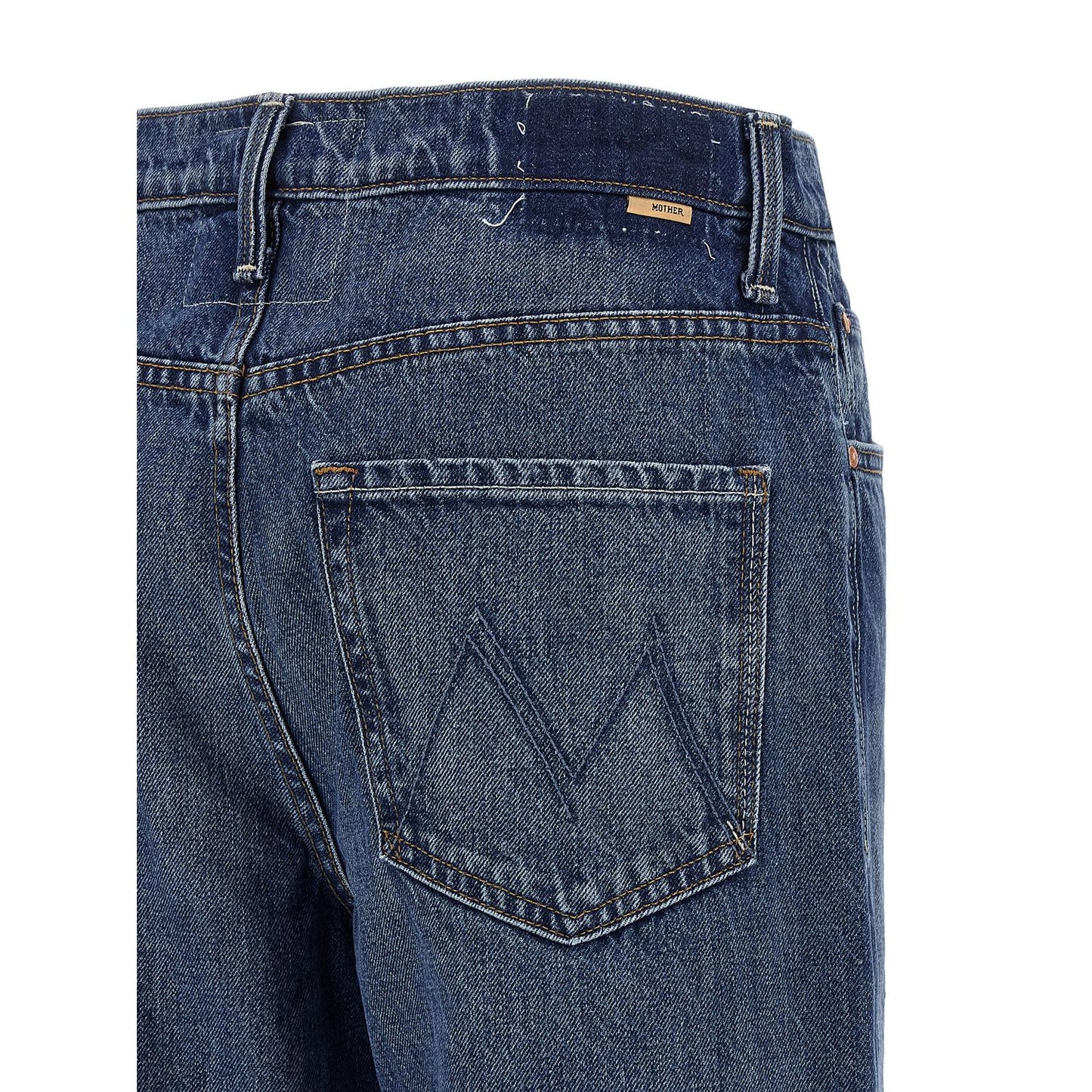 Mother Denim Blue Cotton Flared Jeans
