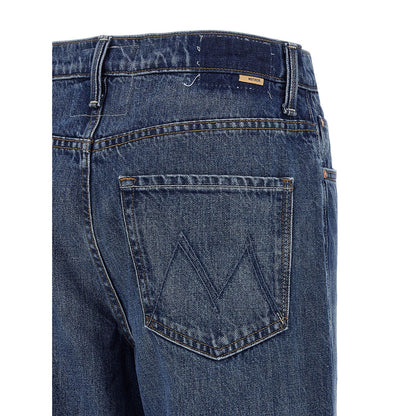 Mother Denim Blue Cotton Flared Jeans