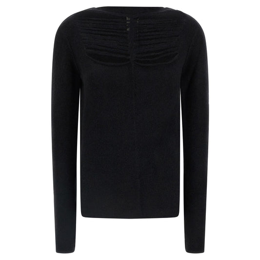 Rick Owens Black Wool Cardigan