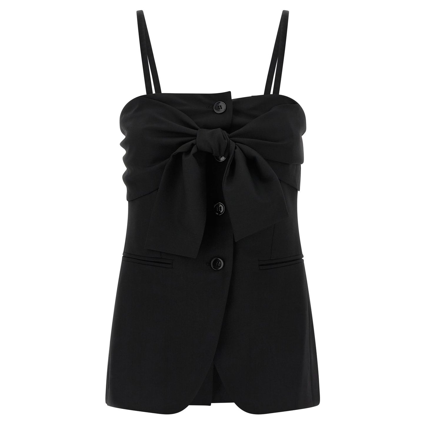 Max Mara Black Virgin Wool Tank Tops