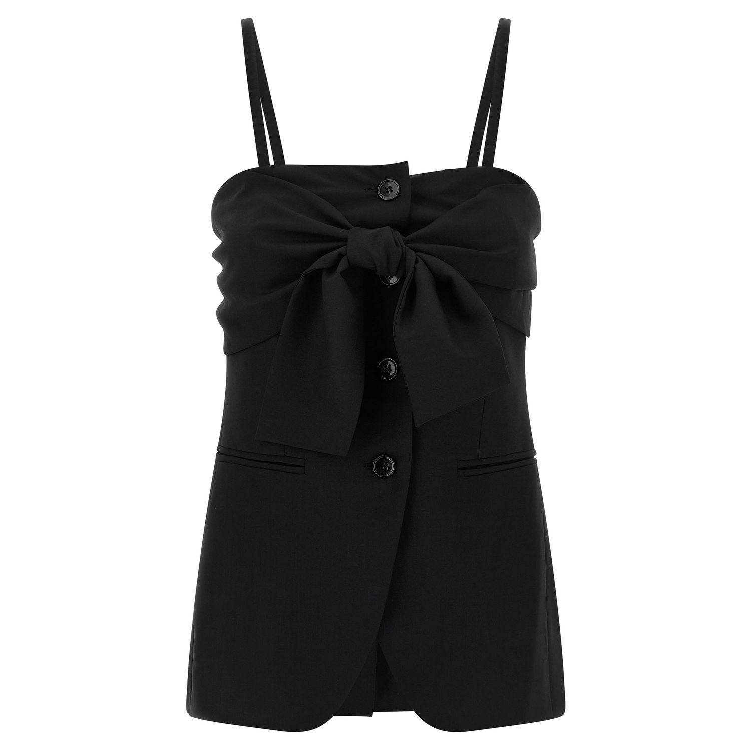 Max Mara Black Virgin Wool Tank Tops