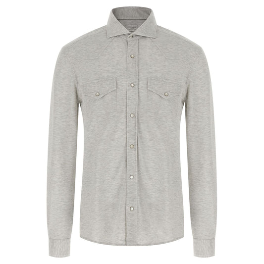 Brunello Cucinelli Gray Cotton Blouse