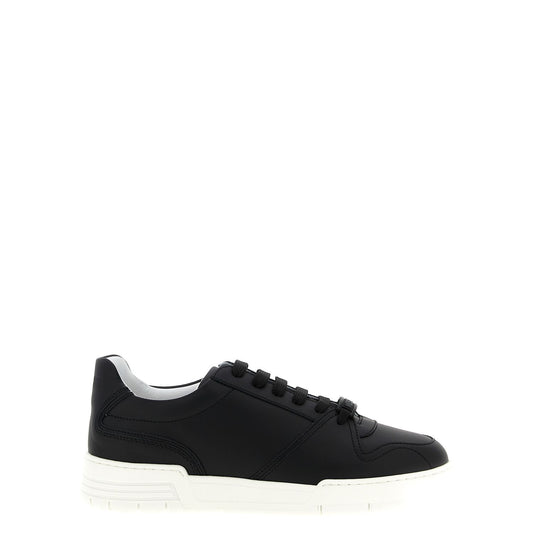 Moschino Black Leather Low Top Sneakers