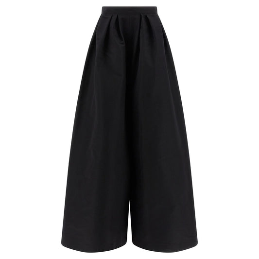 Carolina Herrera Black Silk Casual Pants