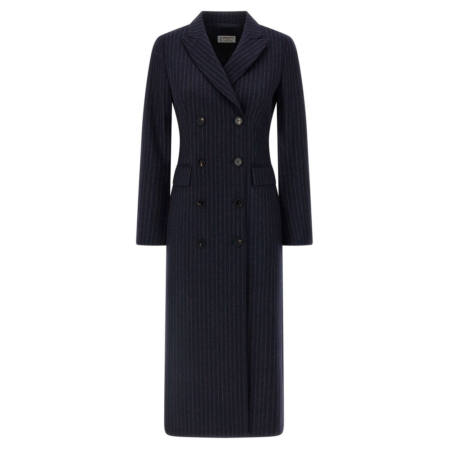 Alberto Biani Blue Virgin Wool Coat