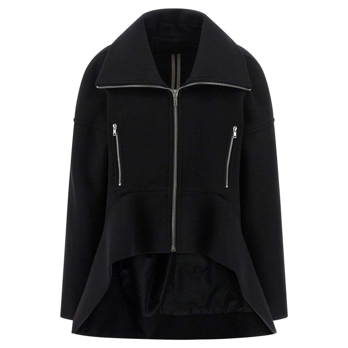 Rick Owens Black Virgin Wool Coat