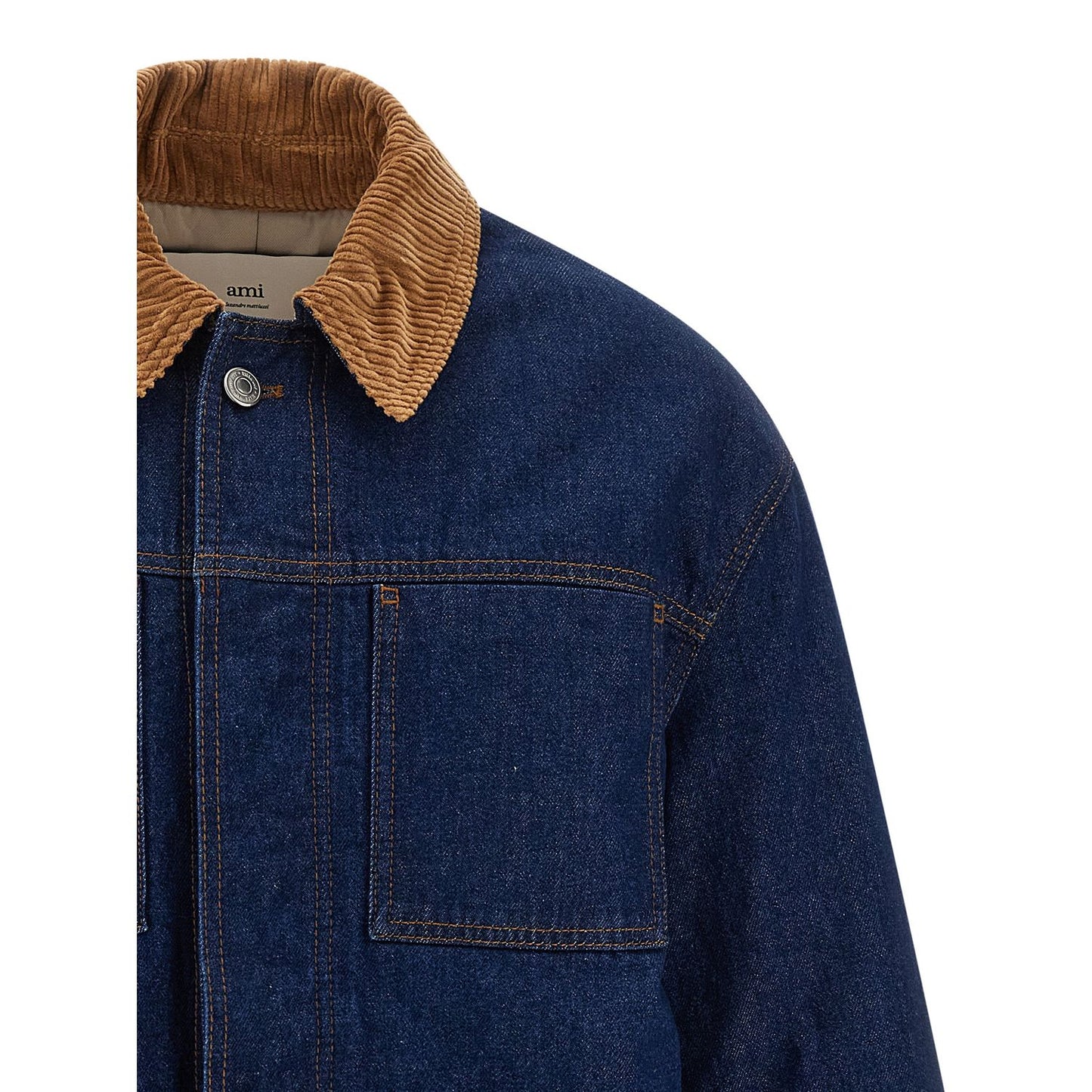 Ami Paris Blue Cotton Denim Jacket
