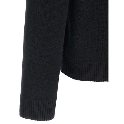 Maison Kitsuné Black Merino Wool Cardigan