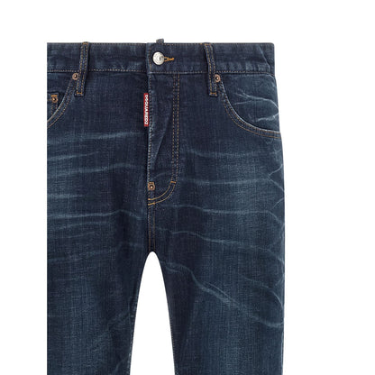 Dsquared² Blue Cotton Straight-Leg Jeans