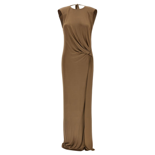 Elisabetta Franchi Beige Viscose Long Dress