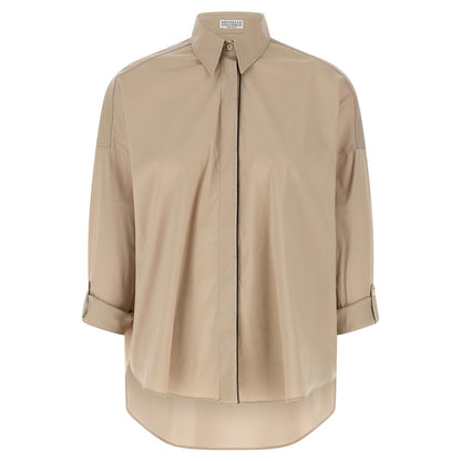Brunello Cucinelli Beige Cotton Blouse