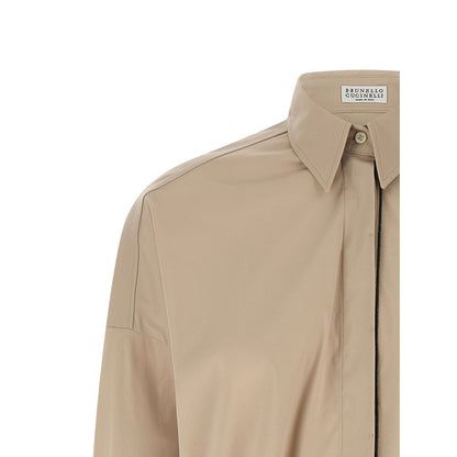 Brunello Cucinelli Beige Cotton Blouse
