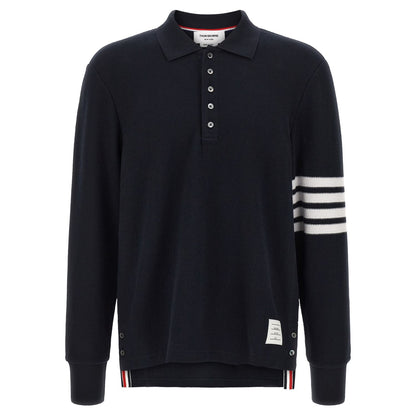 Thom Browne Blue Cotton Polo Shirt