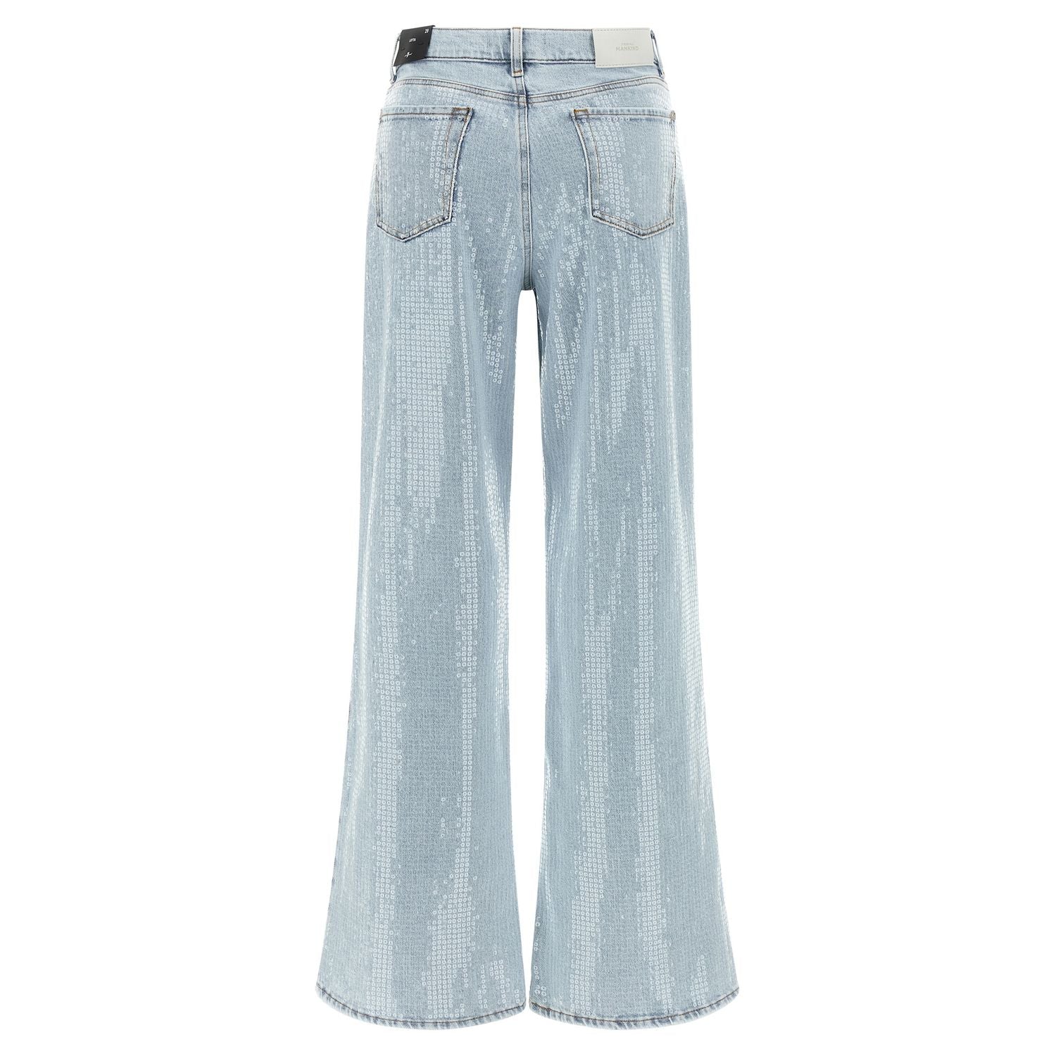 7 For All Mankind Blue Cotton Flared Jeans