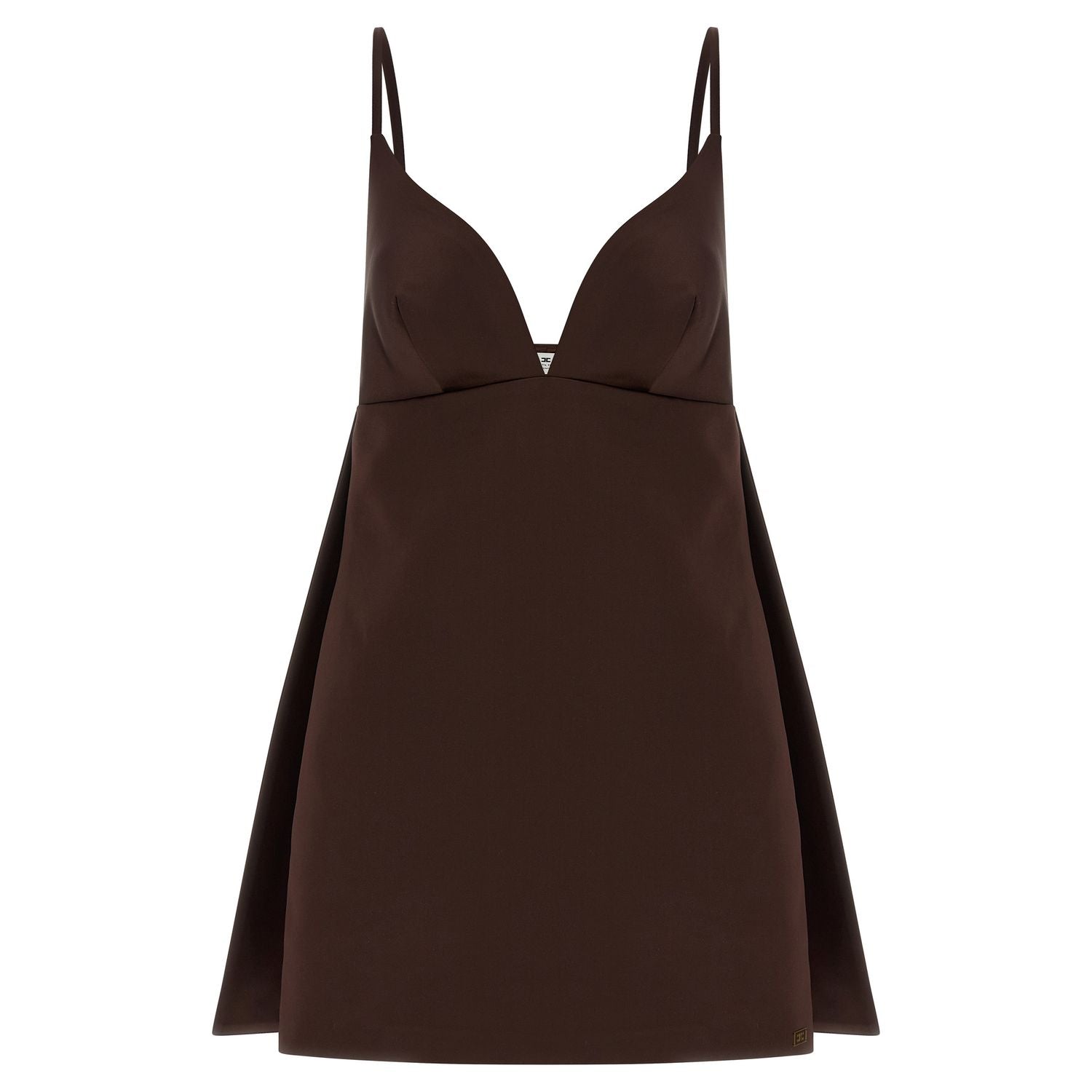 Elisabetta Franchi Brown Polyester Short Dress