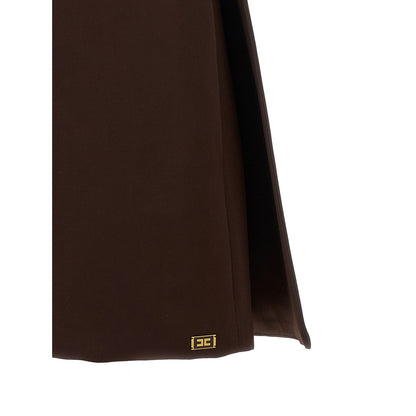 Elisabetta Franchi Brown Polyester Short Dress