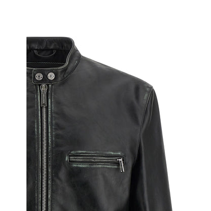 Dsquared² Black Leather Leather Jacket
